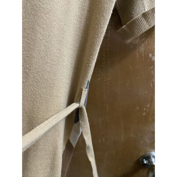 Vintage Van Heusen Tan Button Up Cardigan Waist Tie Gray/White/Brown Argyle Sz L - Picture 16 of 16